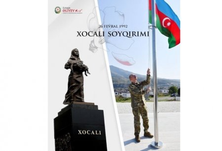 Президент Ильхам Алиев поделился публикацией в связи с годовщиной Ходжалинского геноцида
