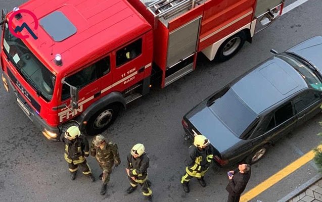 Bakıda maşın bazarında yanğın